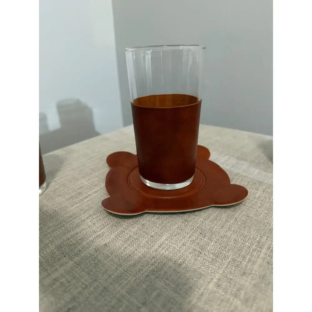 Vintage Mid Century Ice Bucket Barware Set 8 Glasses Coasters Napkin Holder